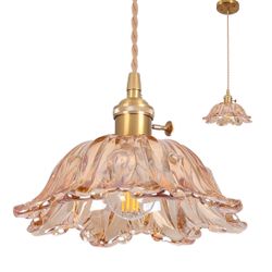 Loiogohot Glass Pendant Light Vintage Light Fixtures,Amber Pendant Lights Kitchen Island,10.6" Glass Pendant Lights Kitchen Island, Modern Pendant Lig