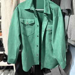 Zara Green Suede Jacket 