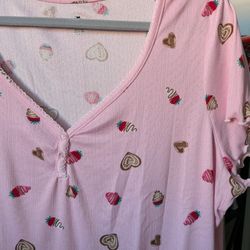 Pj Pajamas Set Pink Valentine's 