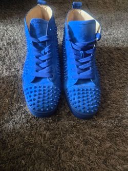 Christian Louboutin Blue Spiked High-Top Sneakers