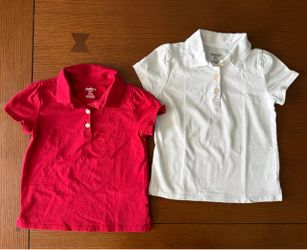 School Uniforms 3T - Osh Kosh Bgosh - red and white collared shirts (polo style)