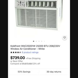Koldfront WAC12001W 12000 BTU 208/230V Window Air Conditioner with 11000 BTU THIS IS A BRAND NEW ITEM 12000 BTU NO TRADE