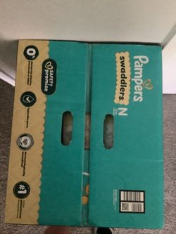 Box of newborn diapers