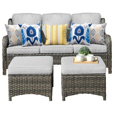 Gorgeous Patio Sofa With Ottomans Brand New In The Box Outdoor Patio Furniture Brand New Patio Couch Patio Set High Quality Thick Cushions New