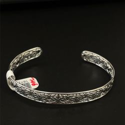 14KT White Gold Flat Byzantine Cuff Bracelet 8.40g 187798/3
