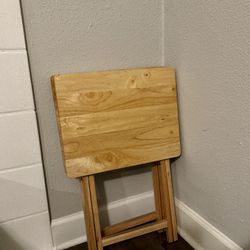 Wood Folding Tray Tables - Set of 2