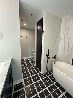 Artistic Tile Hudson Check Black Honed Marble
