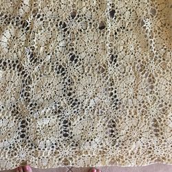 Handmade Vintage Crochet Table Cloth Rectangular 