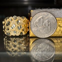 10k Gold Nugget Ring Size 12