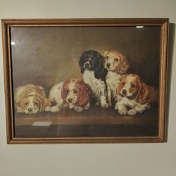 'Wanted - A Home' Print By Adelaide Hiebel.  Antique.