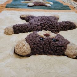 Vintage Teddy Bear blanket with raised bears