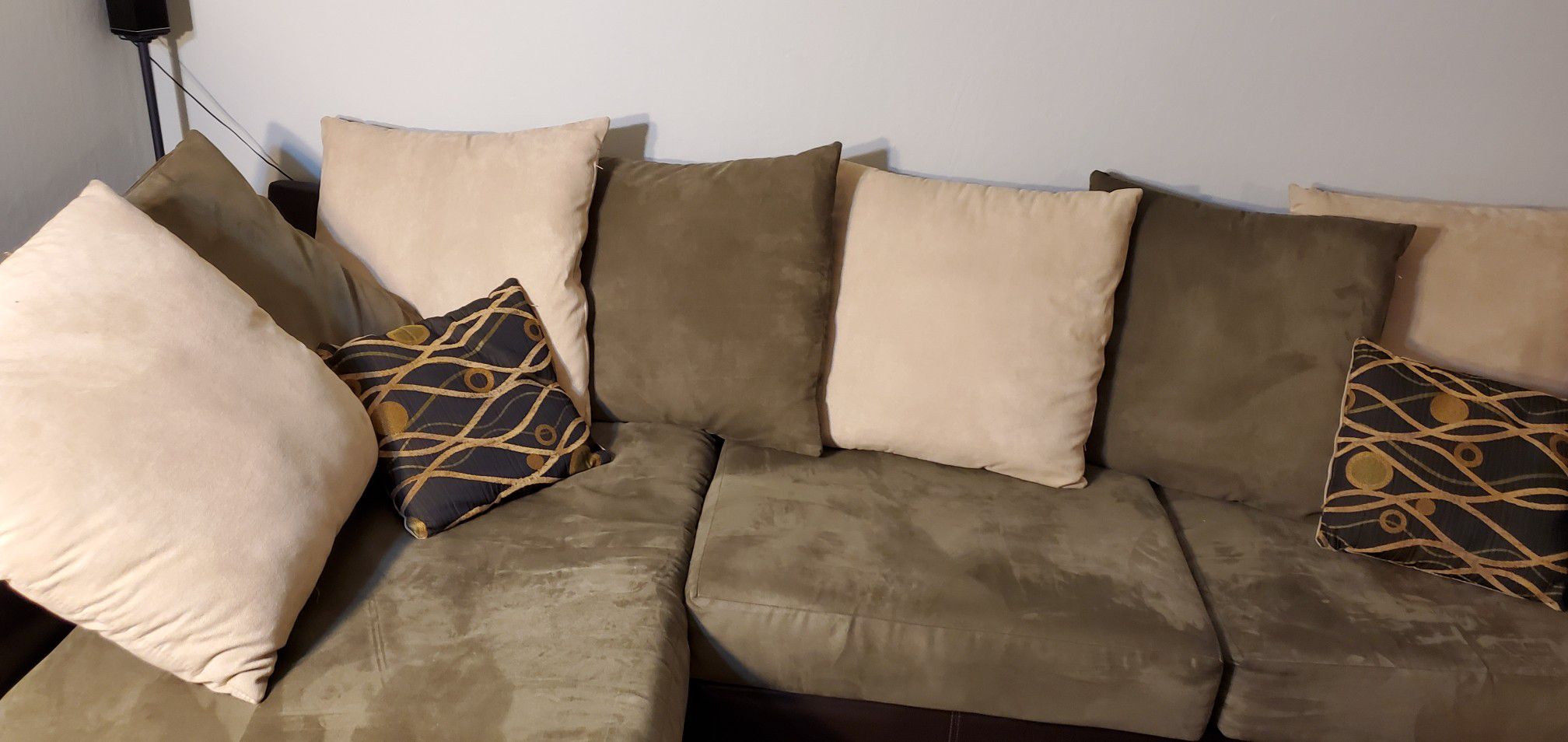 Custom Microsuede Sectional Sofa