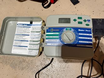 Hunter Pro-C Sprinkler Irrigation Controller – Working – Power Adapter Included  Price: $65 OBO  Condition: Used – Good  Hunter Pro-C sprinkler irriga