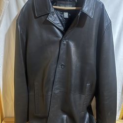 Banana Republic Black Leather Coat Jacket Size XL Used Good Condition $150 Meet Up In Irving @dfwgoods