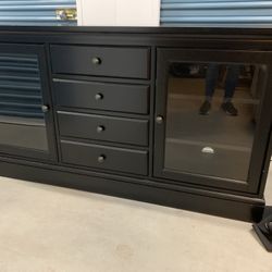Pottery Barn Tucker Wood Cabinet Buffet - Black