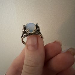 Two Frogs Moonstone Ring 