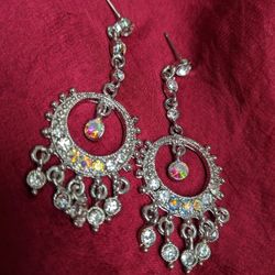 Gorgeous AB Crystal Chandelier Earrings 