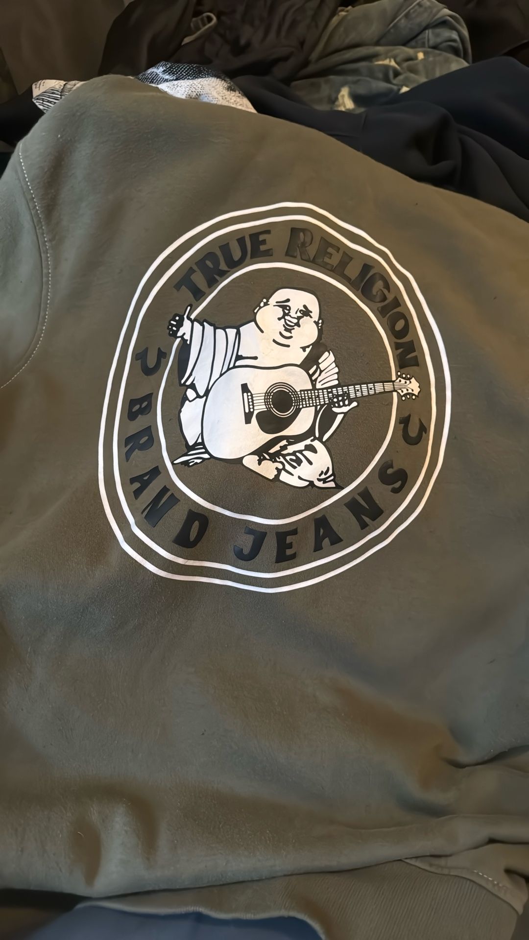 2 True Religion Hoodies Both Size L ( White And Green ) ( Gold And Black)