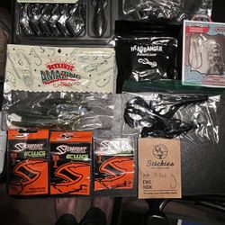   Bass Fishing Worms And Hooks