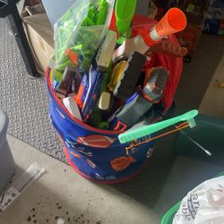 Basket Full Of Nerf Guns 