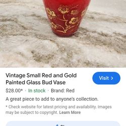 Vintage Red and Gold Vase