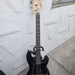 Guitar Squier Bass With New Bag And  Stand Guitar