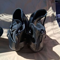 2-Pair Size 10 new black ankle boots & closed in winter shoe
