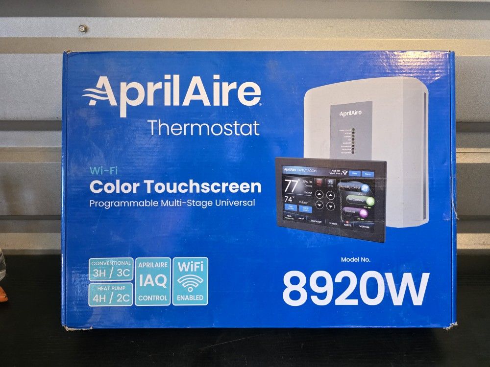 AprilAire 8920W Wi-Fi Programmable Touchscreen Thermostat W/ IAQ Control
