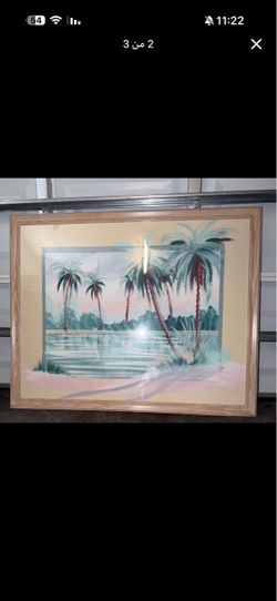 Large Framed Palm Tree Wall Art