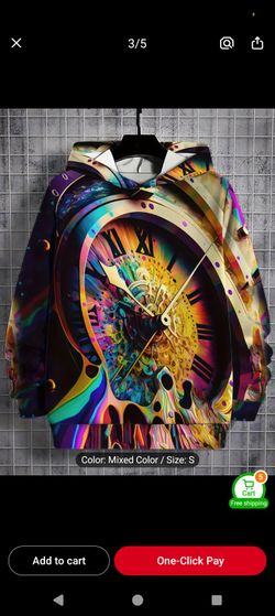 Men Size Medium Hoodie With Time Piece. New