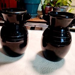Vintage Pair Of Amethyst Glass Vases
