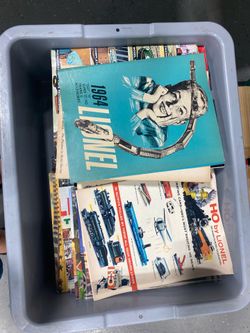 Lionel- train books - two bins full