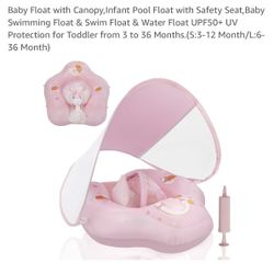 Baby Float with Canopy,Infant Pool Float with Safety Seat,Baby Swimming Float & Swim Float & Water Float UPF50+ UV Protection for Toddler from 3 to 36