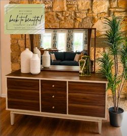 Mid Century Modern, West Elm inspired Dresser + Mirror