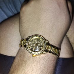 Gold And Diamond Plated Watch