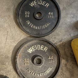 Weider International Iron Plates set 44lb, 33lb, 22lb, 11lb, 5lb
