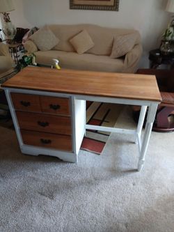 Brown and white simple desk