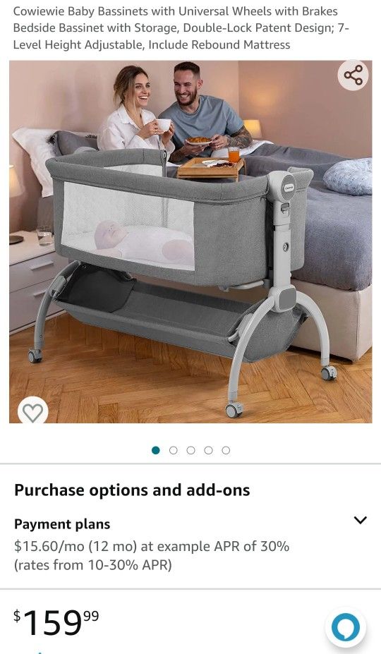 Baby Bassinet With Wheels Is Portable With Storage Bag(Pick-up