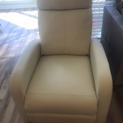 Off White Manual Recliner 