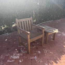 Teak Chair and Side Table