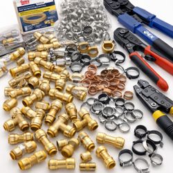 ✅ HUGE NEW SharkBite / Push-to-Connect Plumbing LOT (100+ pcs) • 1/2” & 3/4” • Fittings + Clamps + Tools Toilet Parts + Hardware