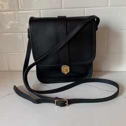 Vintage Michael Green Black Leather Crossbody/Shoulder Bag Purse