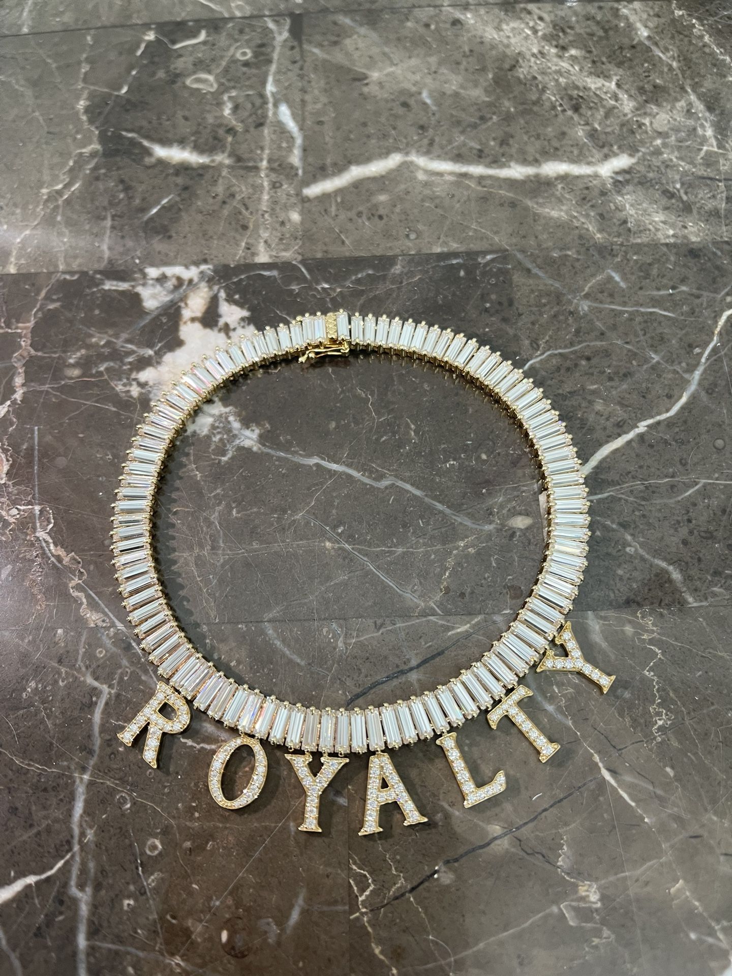 14kt Gold, 9.5” Royalty Anklet, D VVS Moissanite Diamonds