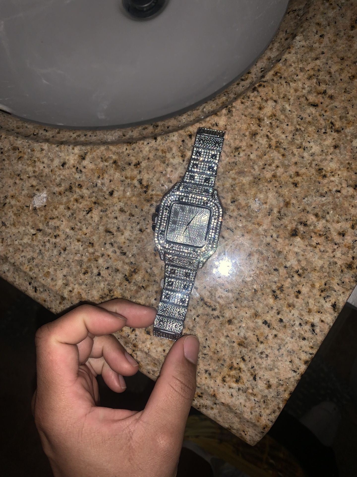 Silver Icy Cartier Watch