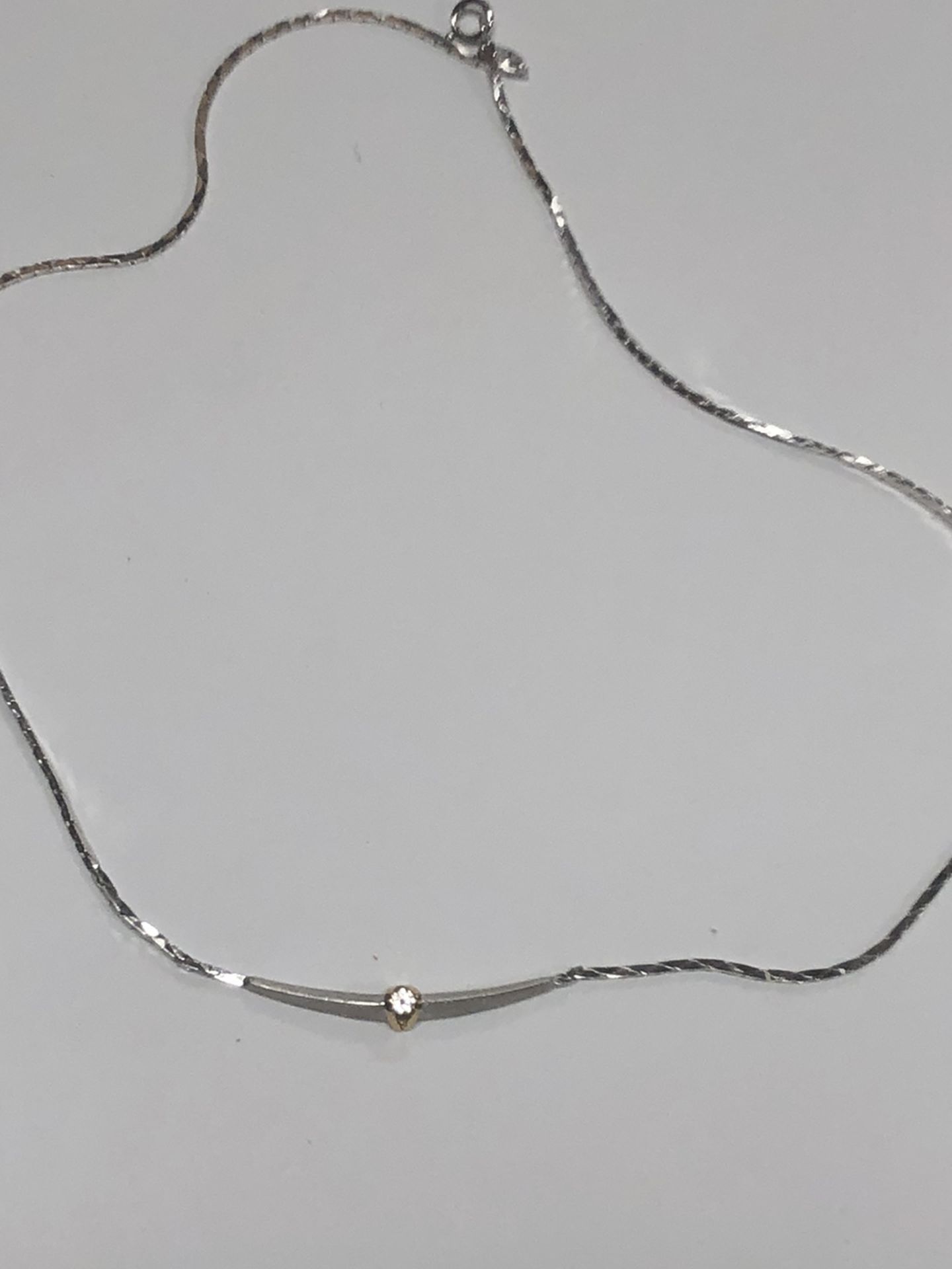 18k White Gold Small Diamond Chain 6.7 Grams