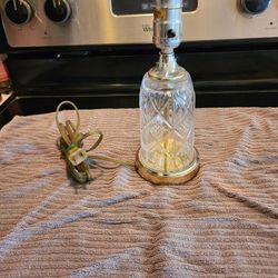 Vintage Leviton Cut Glass Table Lamp 