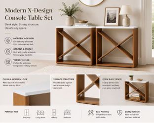 Modern X-Design Console Table Set