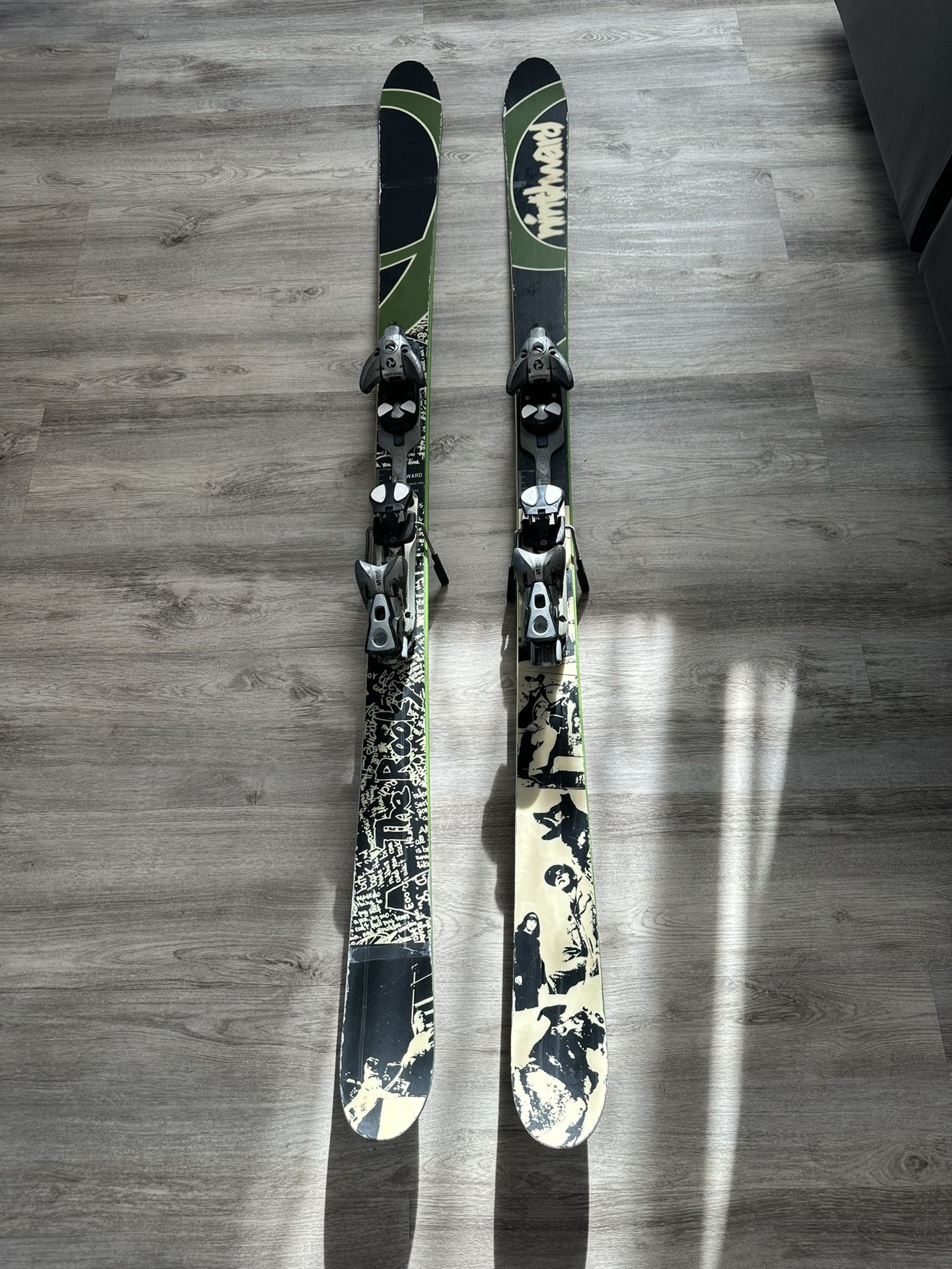 Rare Ninthward Skis The Rooky, Green, Black, and White, 178 cm