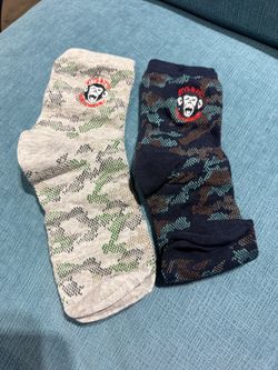 Camo Crew Socks 2-Pack with Monkey Logo