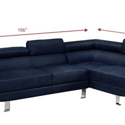 Sectional Sofa - Dark Blue Color (Linen)